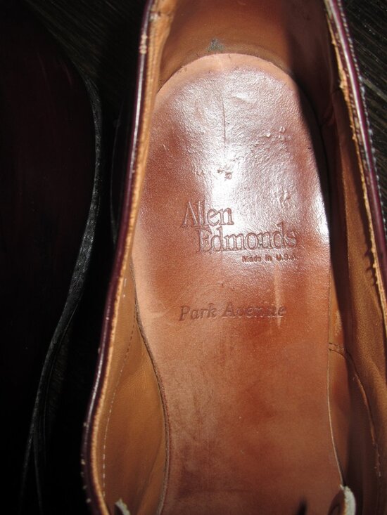 ALLEN EDMONDS PARK AVENUE Burgundy Leather Cap Toe Oxford Shoes Men\'s 13 AA main image 8